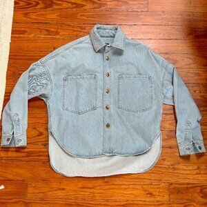 Express - Denim Shirt - Light Blue - Women's Sie XS - Relaxed Fit
